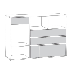 Комод Вайс 10.104, Морское дерево Винтаж, Камень Темный, Бензин, Белый премиум