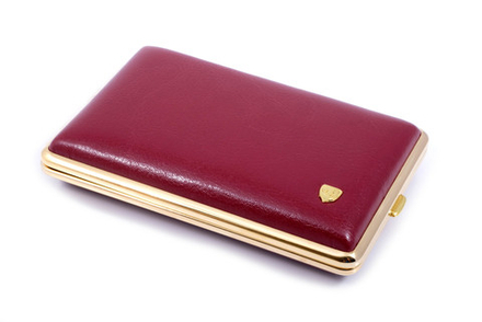 Портсигар Stoll на 14-20 сигарет, экокожа, Бордо, C35-1