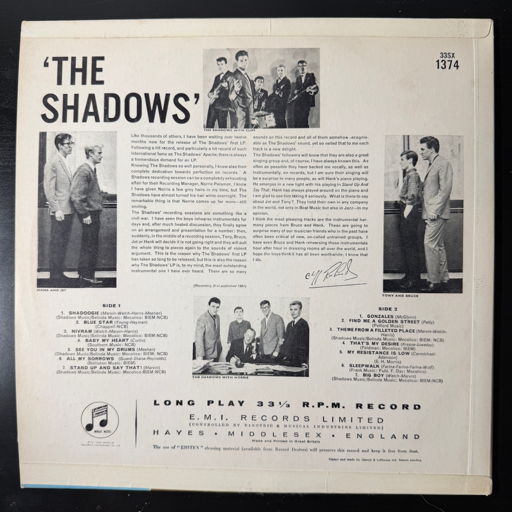 The Shadows ‎– The Shadows (Дания 1961г.)