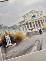 Картина авторская акварельная в паспарту 30х40 см на стену для интерьера "Осенний Большой..."