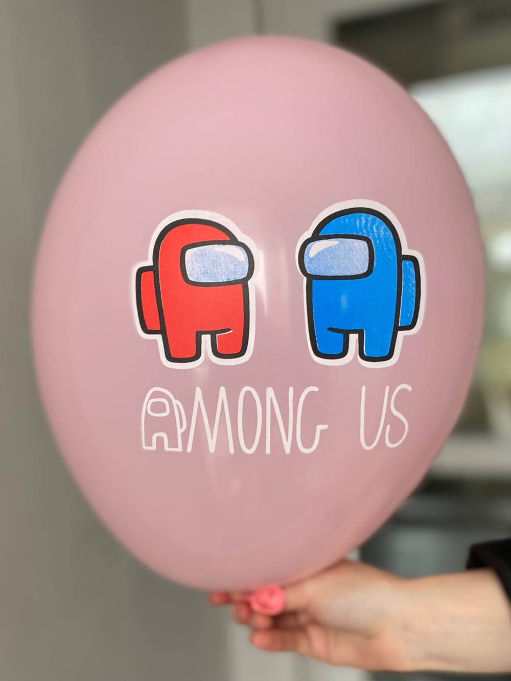 Воздушный шар с рисунком Амонг Ас видеоигра космонавт 35см ПАЛИТРА №4350