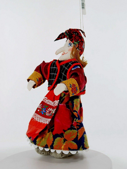 Кукла-подвеска набивная Баба-Яга. Сувенир ручной работы