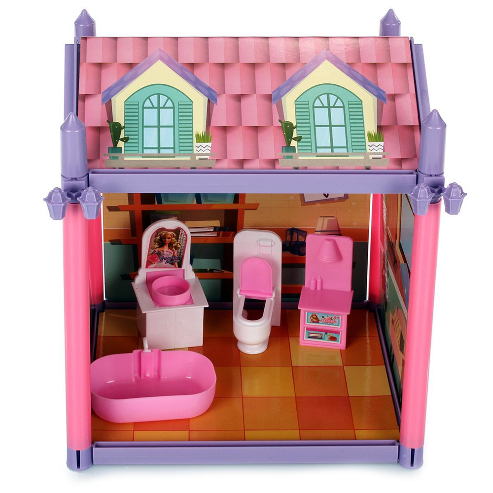 Дом для куклы с куклой и мебелью коробка ABL1014