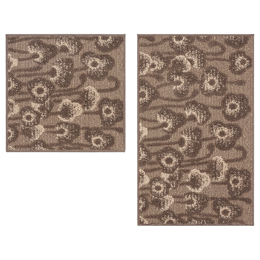 Набор ковриков д/ванной Shahintex LOOP ITALIANO  50*80+50*50 "маки" кофе с молоком