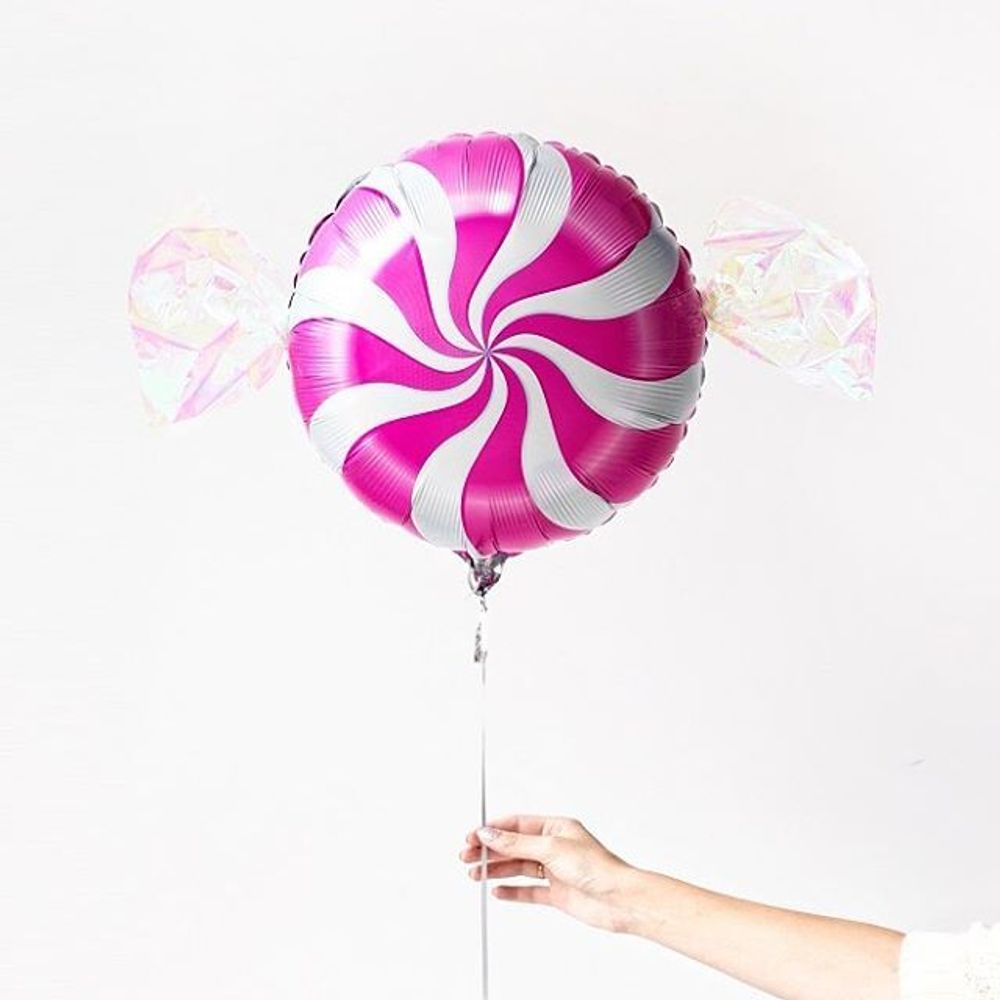 Шар (18"/46 см) Круг, Леденец, Фуше 1 шт.