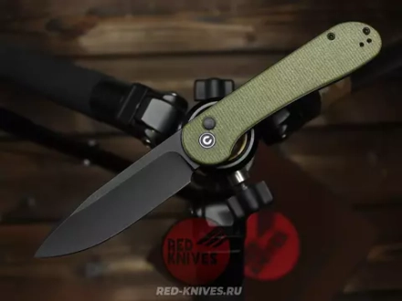 Складной нож Civivi Elementum Button C2103B сталь Sandvik™ 14C28N, рукоять микарта
