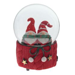 GAEM Фигурка декор в стекл шаре "Гномы" (муз с ключ), D10 см, L10 W10 H14 см