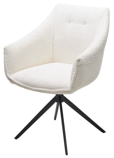 Стул CLOUDS 360 град. поворот. Белый Wales 101, букле/ черный каркас