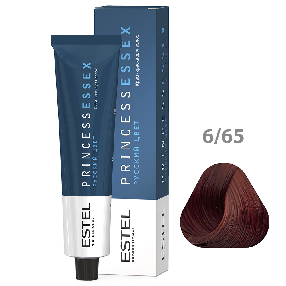 ESTEL PRINCESS ESSEX Крем-краска для волос, 6/65 темно-русый фиолетово-красный/бордо, 60 мл