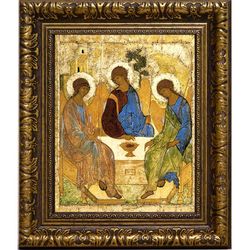 Святая Троица - копия иконы Андрея Рублева на холсте.