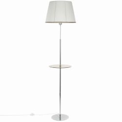 Citilux Линц CL402970T Торшер хром со столиком и белым абажуром