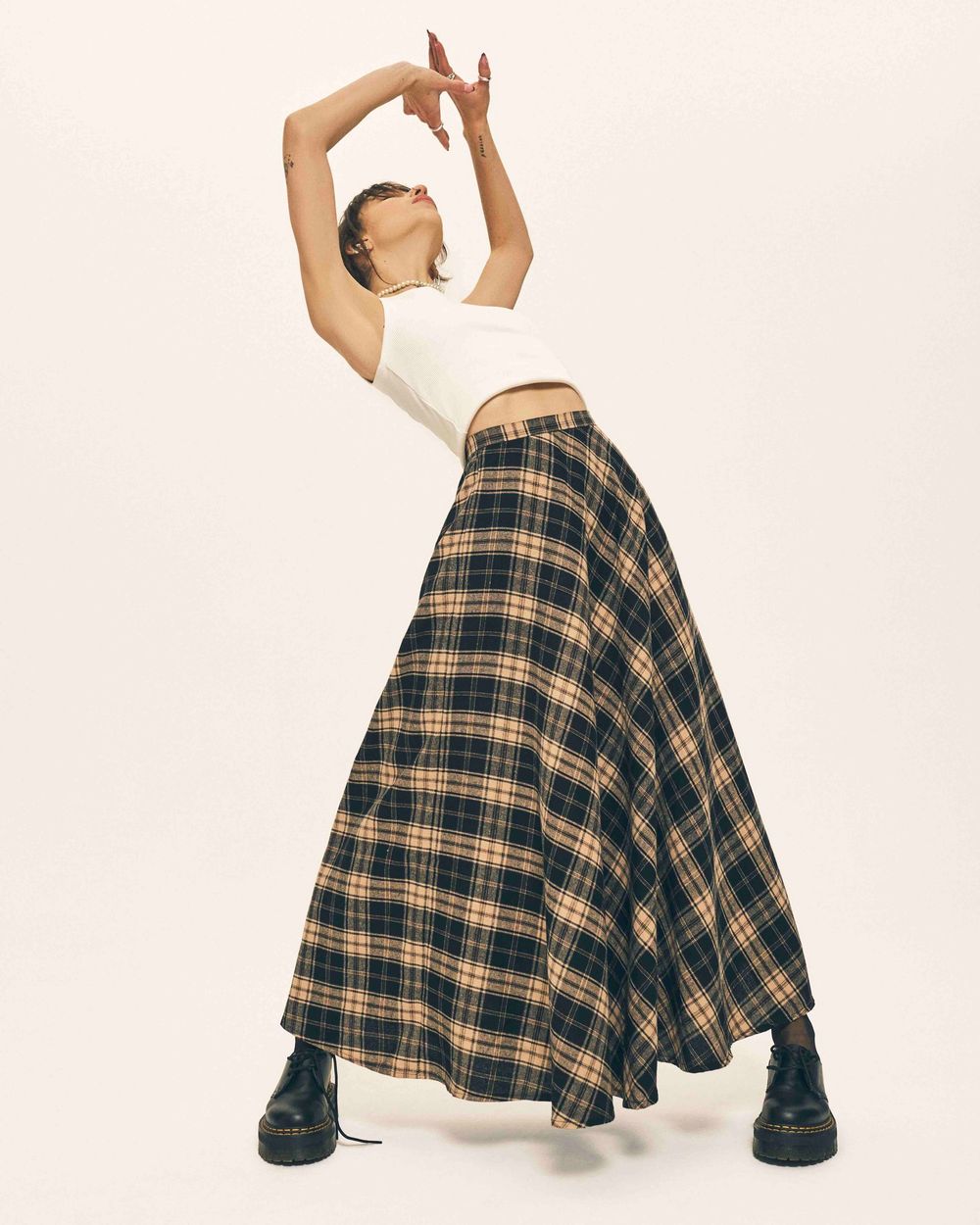 Юбка One Two A-line черная