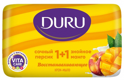 DURU 1+1 крем-мыло Персик+манго 80г.
