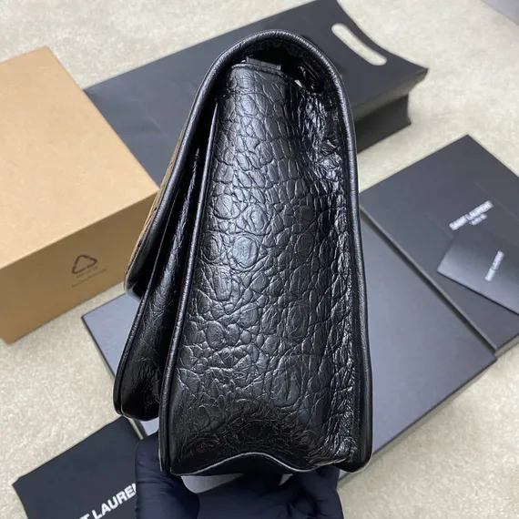 Кожаная сумка через плечо Saint Laurent Niki embossed с крокодиловым тиснением