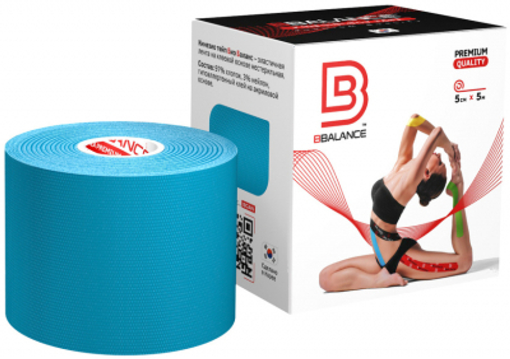 Кинезио тейп BBTape 5 см*5см (Цвет: черный)