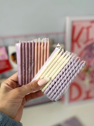 Свечи для торта ручной работы 10 см, 10 шт (пчелиный воск)