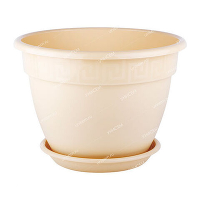 Горшок Антик3.6 л d22 кремовый c поддоном.