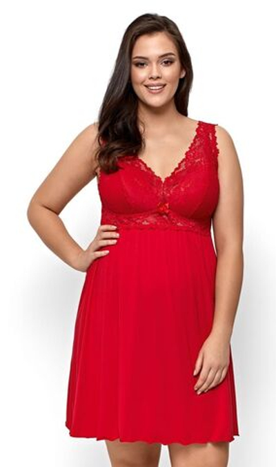 Соблазнительная сорочка Bona с кружевным лифом (Размер: XXXL) (Цвет: красный)