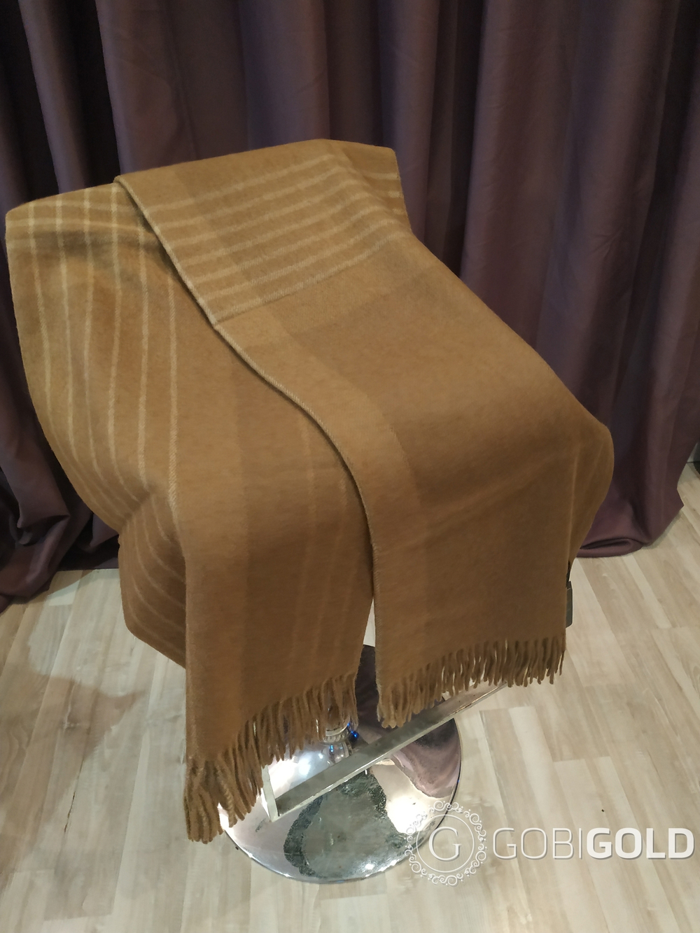 Плед из 100% верблюжьей шерсти 130x170 см. (ERDENET) арт. E11 - камел