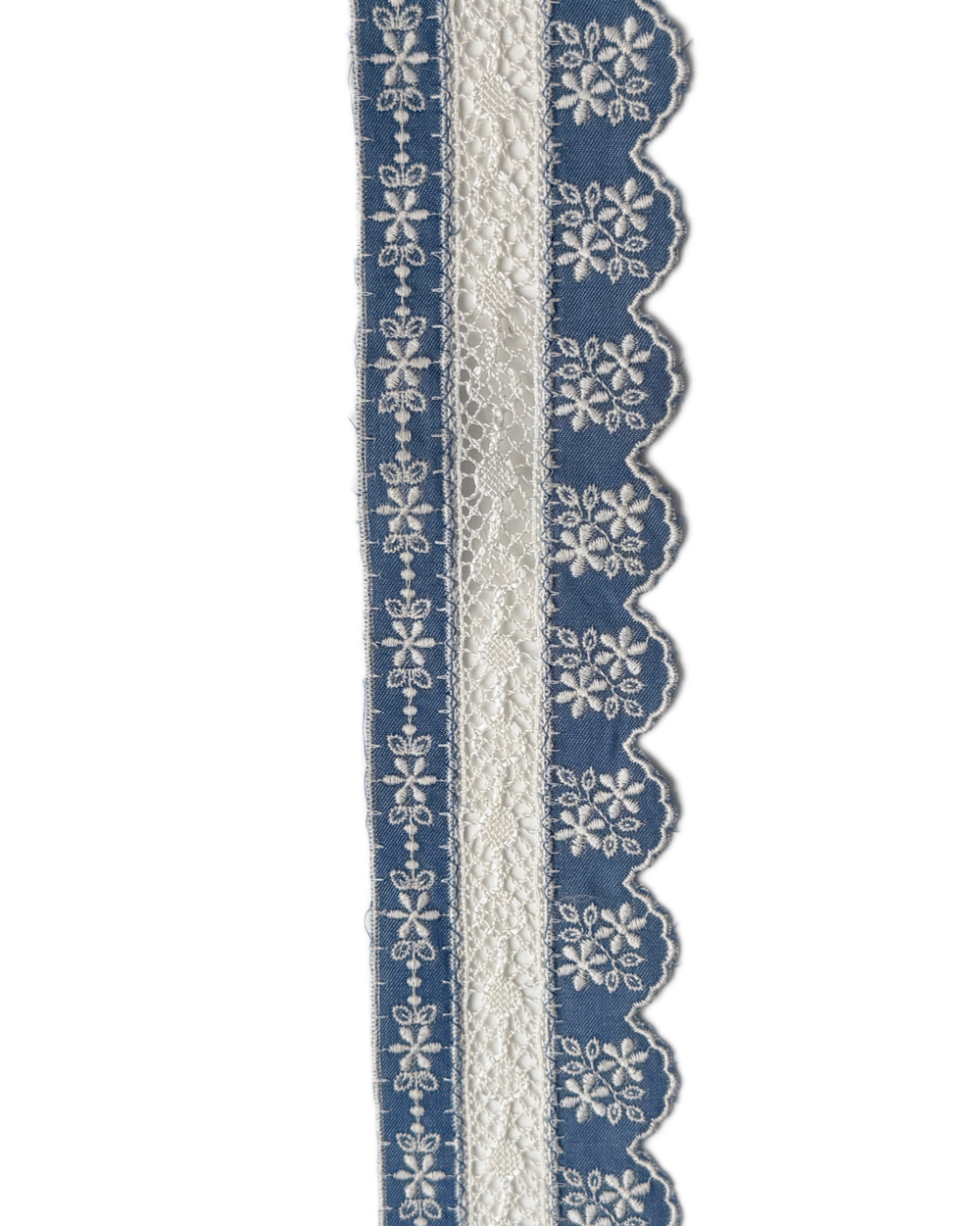 Кружево хлопковое с вышивкой и фистонным краенм ш-5,5. см. Испания