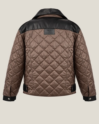 Куртка-косука комбинированная с кожей