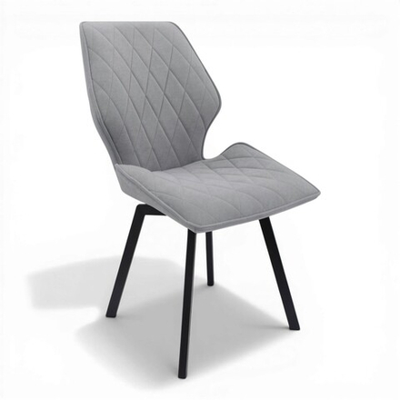 Стул поворотный "Раф 360" (арт. 342П), велюр Бренди В22 серый, ножки черные.