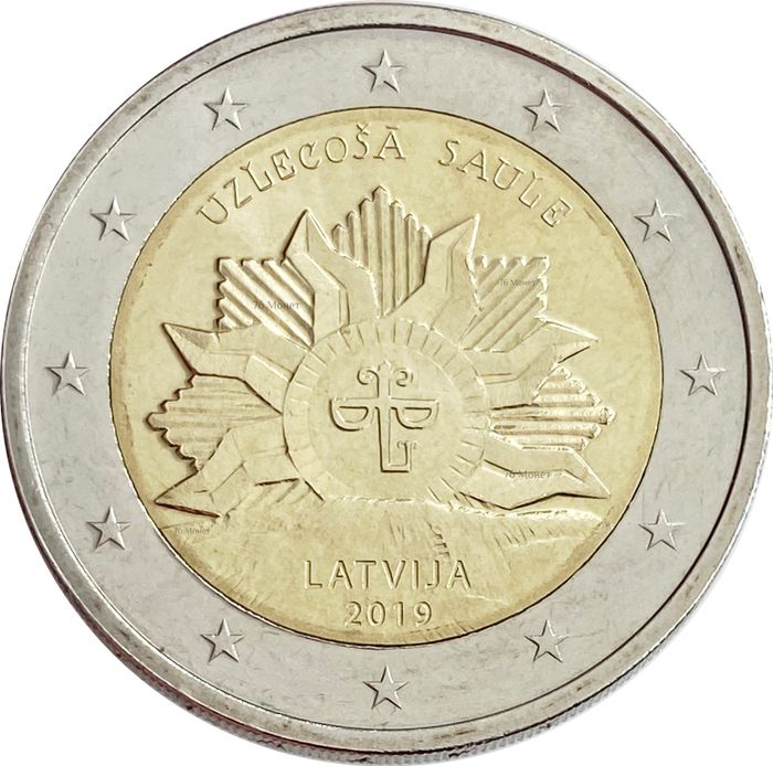 2 евро 2019 Латвия «Восходящее солнце»