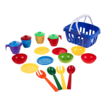 Пластмассовый игрушечный набор "Посуда с корзинкой" РР 2015-004