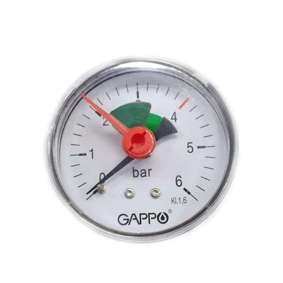 Манометр вертикальный Gappo 6 бар 50мм НР 1/4&quot; радиальный 38278