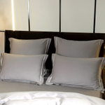 Комплект постельного белья Однотонный Сатин Премиум широкий кант на резинке OCPKR028