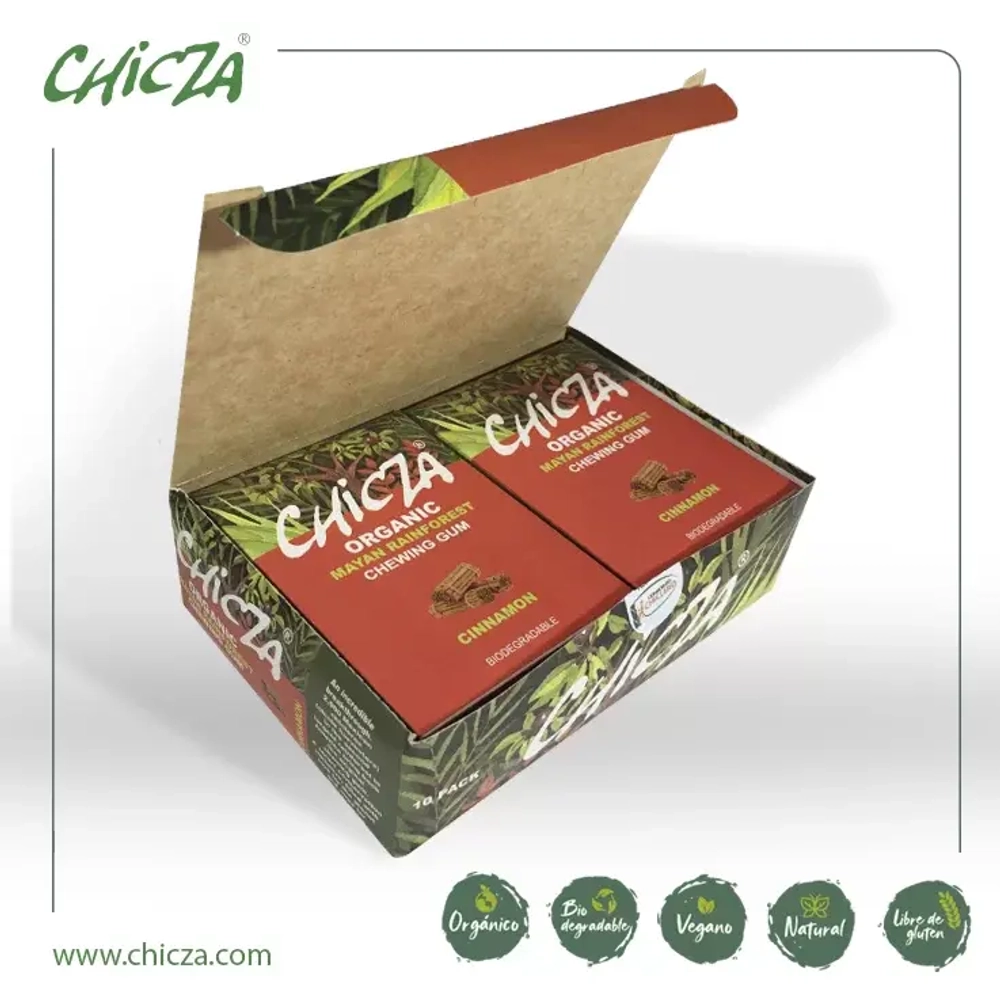 CHICZA ORGANIC Жевательная резинка органическая биоразлагаемая со вкусом мексиканской корицы 10 Х 30г