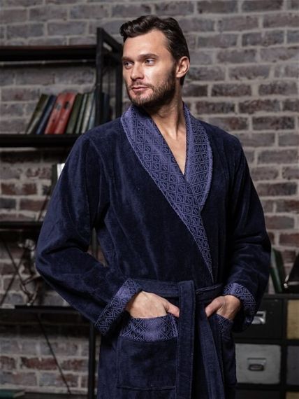 Халат мужской Christopher без капюшона Джинс "Polens"
