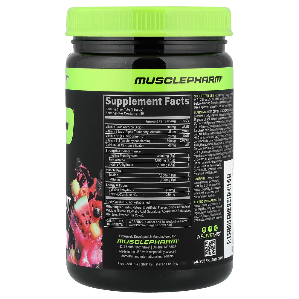 MusclePharm, Assault®, предтренировочный комплекс, хвачхэ с арбузом, 351 г (12,4 унции)
