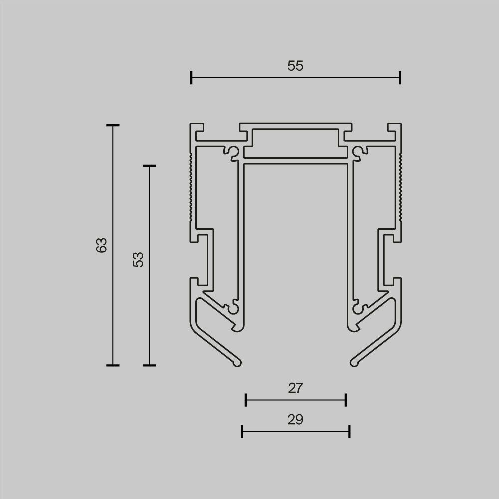Профиль для монтажа в натяжной ПВХ потолок, 2м Maytoni Exility TRA034MP-212S(N)