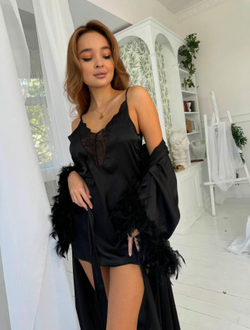 Домашняя одежда ZEPHYR HOME Халат черный