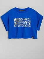 Футболка детская оверсайз укороченная с принтом