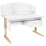 Растущая парта Дэми СУТ 25 с задней полкой СУТ.34.390 и навесной тумбой (1200×880 мм)