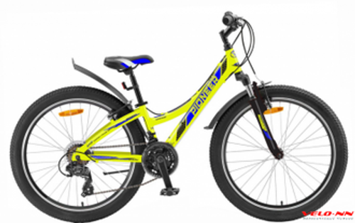 Велосипед PIONEER Mirage 26"/14'' 2020-2021 lemon-black-blue