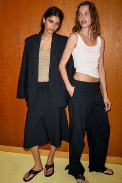 ZARA ПРЯМЫЕ БРЮКИ С ХЛЯСТИКАМИ, МОРСКОЙ ТЕМНО-СИНИЙ