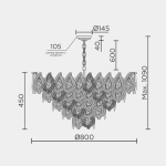 Подвесная люстра Modelux ML.6197.800 GD
