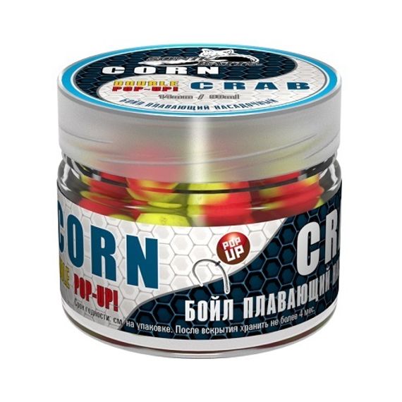 Бойлы насад. плав. двух цв. Sonik Baits 14мм CORN-CRAB Fluo Pop-ups 90мл