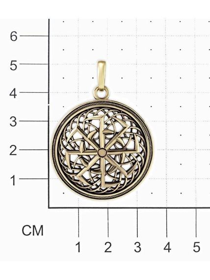 Фото подвески Светоч из бронзы размерной сетке в масштабе