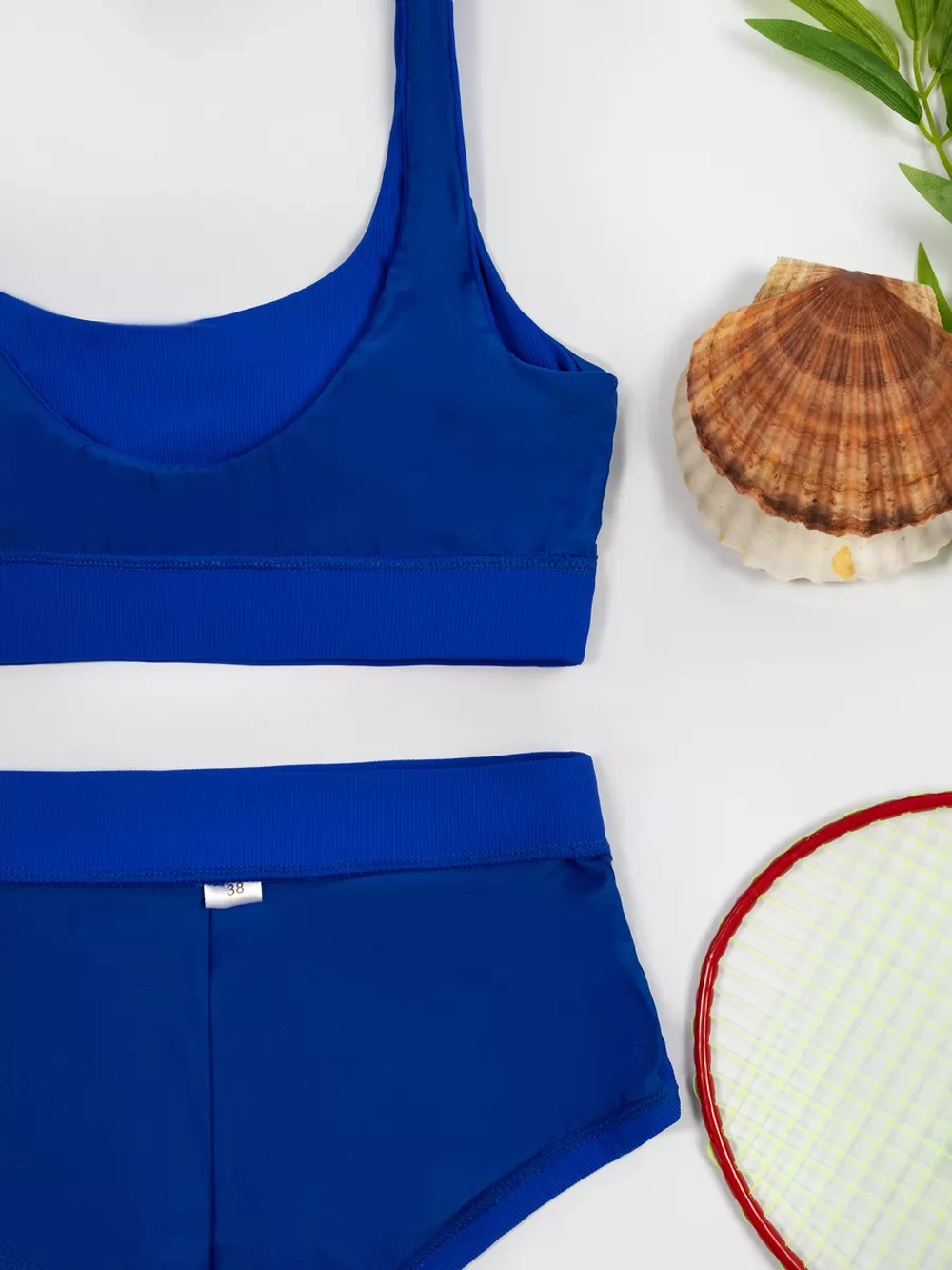 купальник раздельный в рубчик с топом и шортами