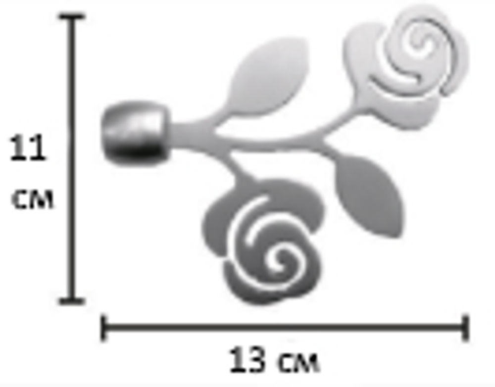 Наконечники "Роза Ост" кованых карнизов для штор d16 мм, цвет нержавеющая сталь