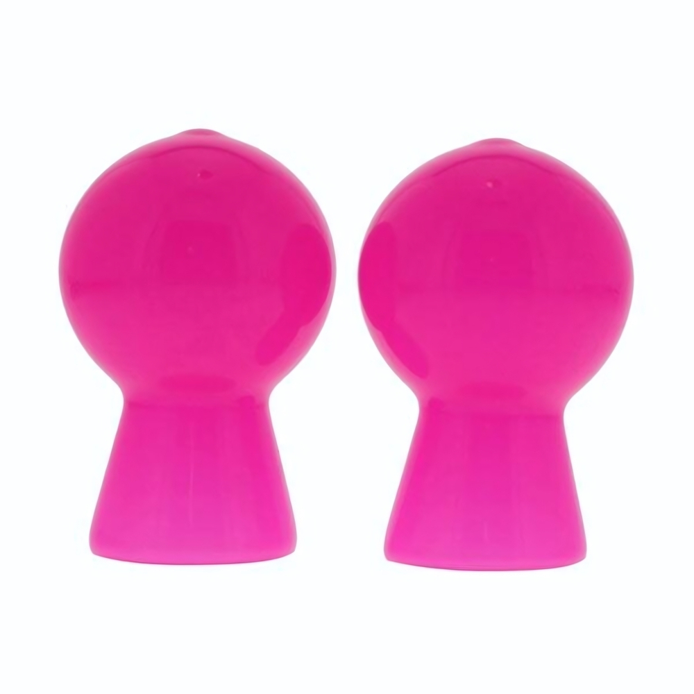 Розовые вакуумные помпы для сосков NIPPLE SUCKER PAIR IN SHINY PINK (Цвет: розовый)