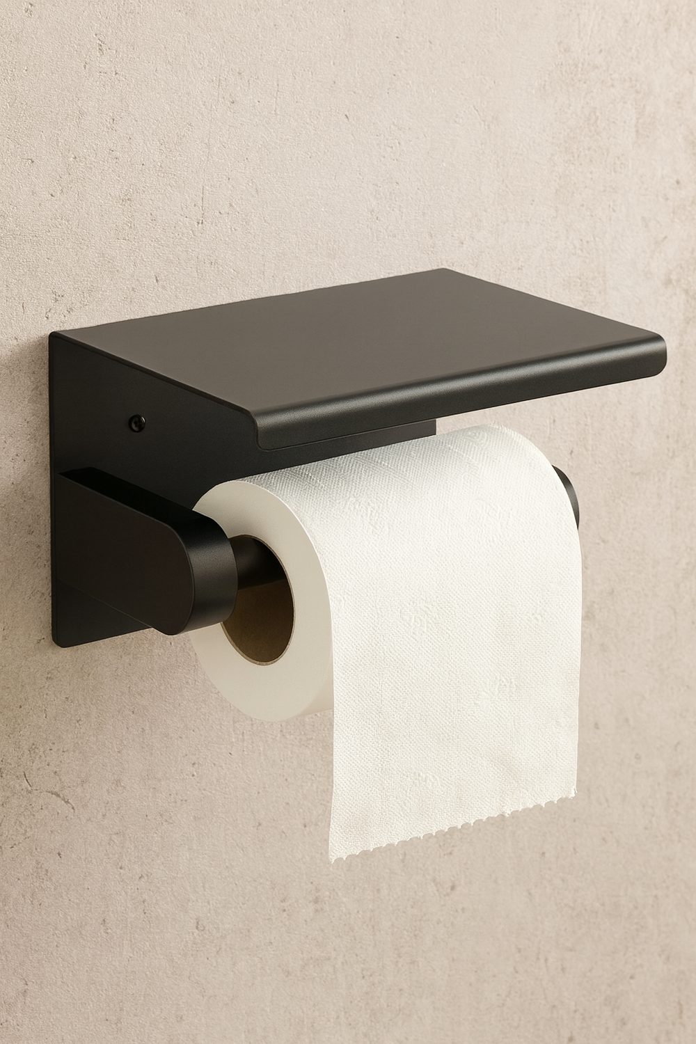 Держатель для туалетной бумаги STWORKI Хельсинки S33345GB настенный, вороненая сталь, с полкой
