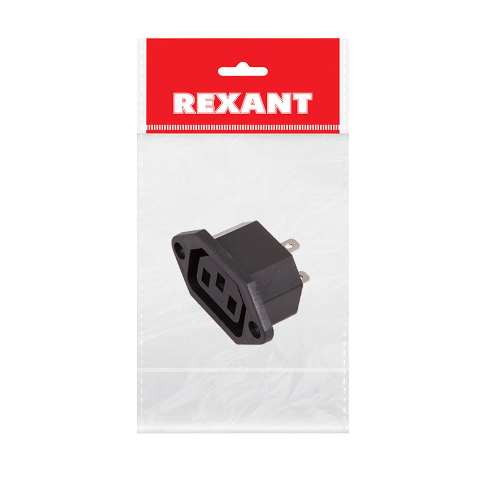 Сетевое гнездо на корпус (1 шт.) (пакет БОПП) REXANT