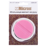 "Micron" CEN-01 Игольница-магнит на руку 25 см 1 шт в блистере розовая/белая  Поделиться