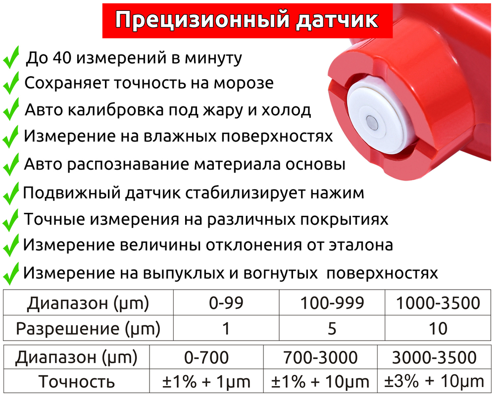 Измеритель толщины покрытий CARSYS DPM-816 Pro Полный комплект