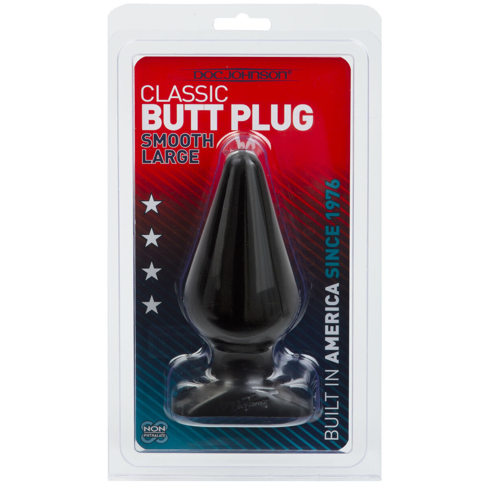 Анальная пробка Butt Plugs Smooth Classic Large - 14 см. (Цвет: черный)